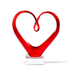 LEONARDO Heart statue et figurine décorative Rouge Verre