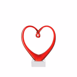 LEONARDO Heart statue et figurine décorative Rouge Verre
