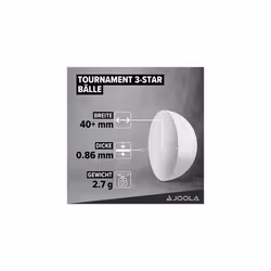 Balles de tennis de table Joola Tournament*** 40+ Wh Ct24 (x24)