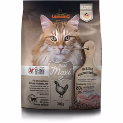 Leonardo Cat Food Adult Maxi GF, Adulte, Toutes races, Volaille, 300 g, Sans grain, Sans gluten