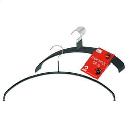 MAWA Cintres - Lot de 10 - Cintres Gagne-Place Antiglisse pour T-Shirts et Pulls - Crochet Pivotant 360° - 40 cm Noir
