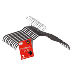 MAWA Cintres - Lot de 10 - Cintres Antiglisse pour Chemises et Blouses - Crochet Pivotant 360° - Revêtement Antiglisse - 45 cm