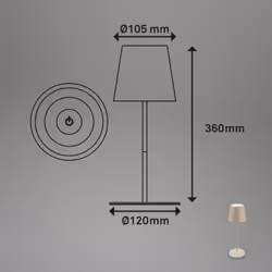Briloner Leuchten 7508011 lampe de table 2,5 W LED Beige - Vue supplémentaire 2