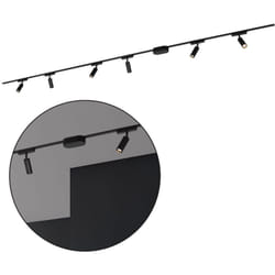 B.k.licht - Briloner Luxtrail Système de rail, set complet, 6x spots led, blanc chaud, alimentation, noir, 3m