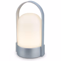 Lampe de table LED en chrome mat Cette lampe de table accu compacte impressionne par son design l gant et son anse pratique.  ...