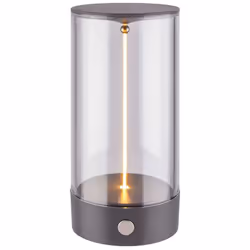 Lampe de salon à poser en anthracite : Élégante lampe à batterie avec platine LED de 1,5W (55lm, 2.700K) diffusant une lumièr ...