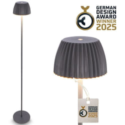 B.k.licht - Briloner champ led Lampadaire sans fil IP44, variateur, tactile, batterie, German Design Award Winner 2025, anthracite, Ø19 x 124 cm