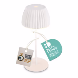 Lampe de table rechargeable CHAMP Mini en blanc : Lampe primée (German Design Award 2025, Best of Design Award 2025 de Schöne ...