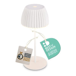 B.k.licht - Briloner champ Mini lampe de table led sans fil IP44,dimmable, tactile, batterie, German Design Award Winner 2025, blanc, Ø8,5 x 20 cm