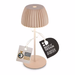 Lampe de table rechargeable CHAMP Mini en beige : Lampe primée (German Design Award 2025, Best of Design Award 2025 de Schöne ...