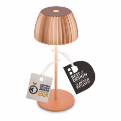 Lampe de table rechargeable CHAMP Mini en couleur cuivre : Lampe primée (German Design Award 2025, Best of Design Award 2025  ...