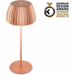 Lampe de table rechargeable CHAMP en couleur cuivre : Lampe primée (German Design Award 2025, Best of Design Award 2025 de Sc ...