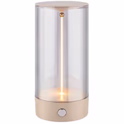 Lampe de salon à poser en beige : Élégante lampe à batterie avec platine LED de 1,5W (55lm, 2.700K) diffusant une lumière bla ...