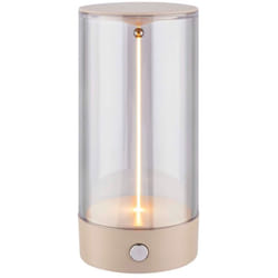 B.k.licht - Briloner Wiggle Lampe de table led sans fil, commutation à 4 niveaux, batterie, lumière blanche chaude, filament, beige, Ø7 x 14,5 cm