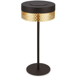 B.k.licht - Briloner booha Lampe de table led sans fil IP44, dimmable, tactile, batterie, protection contre les projections d'eau, noir or, Ø16 x 35