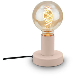 B.k.licht - Briloner teepu Lampe de table led, rétro, interrupteur à câble, douille E27, beige, Ø10 x 9 cm