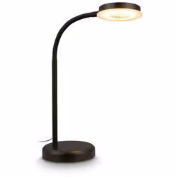 Lampe de bureau noir : Élégante et moderne, cette lampe offre 800lm de lumière blanc chaud (3.000K) via une LED de 8W, parfai ...