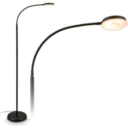 B.k.licht - Briloner megg Lampadaire led, Variable, tactile, orientable, blanc chaud, noir, 125,5 x 21 x 45 cm