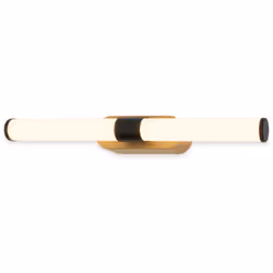 Applique murale noire et bois pour salle de bain : Cette applique de miroir au design moderne diffuse une lumière chaude et a ...