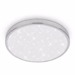 Plafonnier LED avec effet étoilé chromé 12W : Ce LED plafonnier au motif étoilé scintillant diffuse une lumière neutre (1.300 ...
