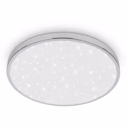 Plafonnier LED chromé avec effet étoilé 22W : Ce LED plafonnier élégant avec motif étoilé diffuse une lumière neutre (2.400lm ...