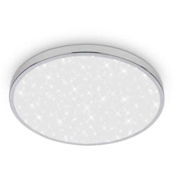 B.k.licht - Briloner tak Plafonnier salle de bain led, protection contre les éclaboussures, ciel étoilé, lumière blanc neutre, Ø33 x 6 cm