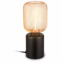 Lampe de chevet design noir et rose gold au style industriel chic Cette lampe de chevet séduit par son mariage élégant de mét ...