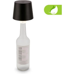 B.k.licht - Briloner bota Lampe bouteille led sans fil, variateur, tactile, batterie, protection contre les éclaboussures, noir, Ø10,5 x 11,5 cm