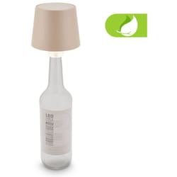B.k.licht - Briloner bota Lampe bouteille led sans fil, variateur, tactile, batterie, protection contre les éclaboussures, beige, Ø10,5 x 11,5 cm