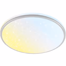 Plafonnier LED chromé avec effet étoilé raffiné Grâce à sa finition chromée brillante et son décor scintillant, ce lustre LED ...