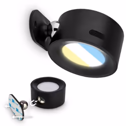 Applique murale sans fil noire au format compact et moderne Avec sa finition noire mate et son design discret, cette applique ...