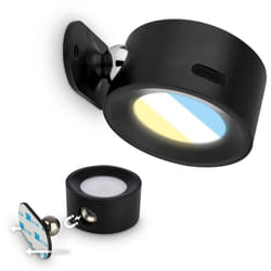 B.k.licht - Briloner tari led Lampe murale sans fil, batterie, variateur, tactile, amovible par aimant, noir, 9 x 7,5 x 4 cm