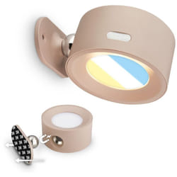 B.k.licht - Briloner tari led Lampe murale sans fil, batterie, variateur, tactile, amovible par aimant, beige, 9 x 7,5 x 4 cm