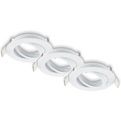 B.k.licht - Briloner biwa Set de 3 spots encastrables 230V, orientables, GU10, max. 7W, blanc, Ø8 x 2,2 cm