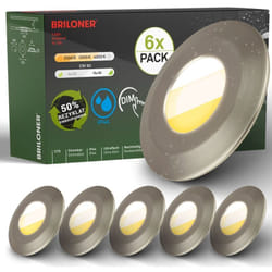 B.k.licht - Briloner Klira Lot de 6 spots led encastrables 230V pour salle de bain, intensité lumineuse variable, haute stabilité des couleurs Ra90,