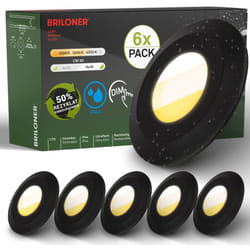 B.k.licht - Briloner Klira Lot de 6 spots led encastrables 230V pour salle de bain, intensité lumineuse variable, haute stabilité de couleur Ra90,