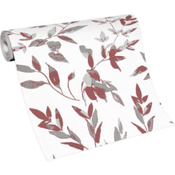 Erismann - bricoflor Papier Peint fleuri pourpre Tapisserie florale pour chambre, salon & plus Papier Peint intissé violet, gris clair et blanc