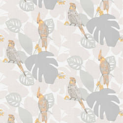 Erismann - bricoflor Papier Peint jungle taupe et gris Papier Peint oiseaux tropicaux gris Tapisserie animaux pour chambre, cuisine & plus