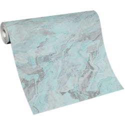 Erismann - bricoflor Papier Peint design turquoise et gris Papier Peint imitation marbre turquoise Tapisserie intissée pour salon, chambre & plus