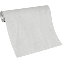 Bricoflor Papier Peint moderne blanc Papier Peint intissé à rayures blanc Tapisserie rayures pour couloir, salle de bain & plus