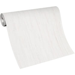 Bricoflor Papier Peint uni blanc Papier Peint texturé blanc pour cuisine, chambre & plus Tapisserie intissée unie pour salon