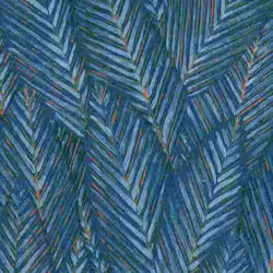 Papier peint en vinyle texturé motif feuille de Martinique bleu Erismann 10391-19