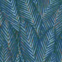 Papier peint en vinyle texturé motif feuille de Martinique bleu Erismann 10391-19