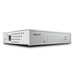 Lindy 25045 commutateur réseau Géré Gigabit Ethernet (10/100/1000) Connexion Ethernet, supportant l'alimentation via ce port (PoE) Argent