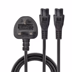 Lindy 30428 câble électrique Noir 2,5 m Prise d'alimentation type G 2 x coupleur c5 - Vue supplémentaire 7