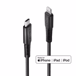 Lindy 31288, 3 m, Lightning, USB C, Mâle, Mâle, Noir