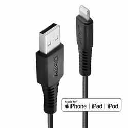 Lindy 31290, 0,5 m, Lightning, USB A, Mâle, Mâle, Noir
