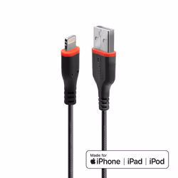 Lindy 31291, 1 m, Lightning, USB A, Mâle, Mâle, Noir