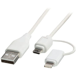 Lindy 31345 câble USB 1 m USB A Micro-USB B Blanc