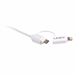 Lindy 31345 câble USB 1 m USB A Micro-USB B Blanc